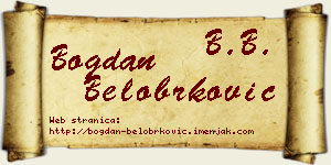 Bogdan Belobrković vizit kartica